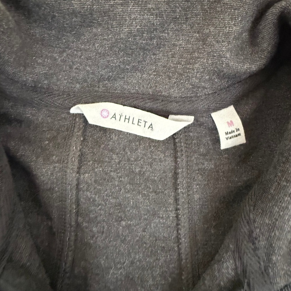 Athleta Womens Gray Quarter Zip Long Sleeve Knit A-Line Dress Size M EUC - Picture 3 of 10